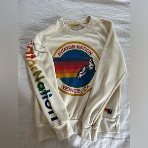 Aviator Nation: (Venice Beach) cream crewneck sweatshirt